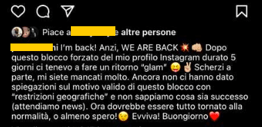 Riattivazione profilo Instagram