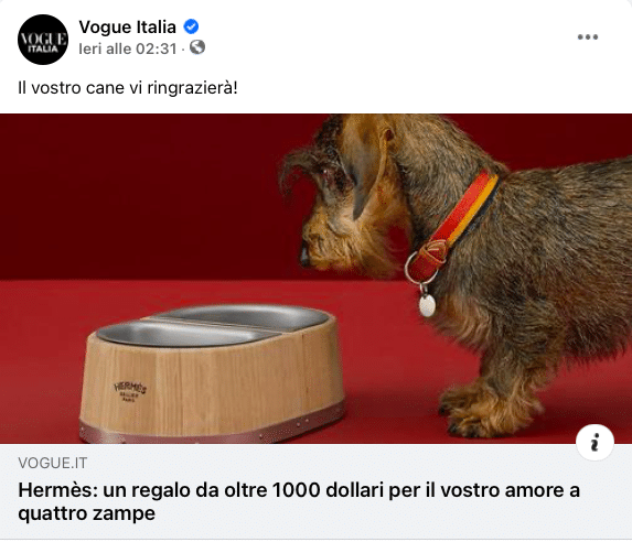 Ciotole haute couture per pet